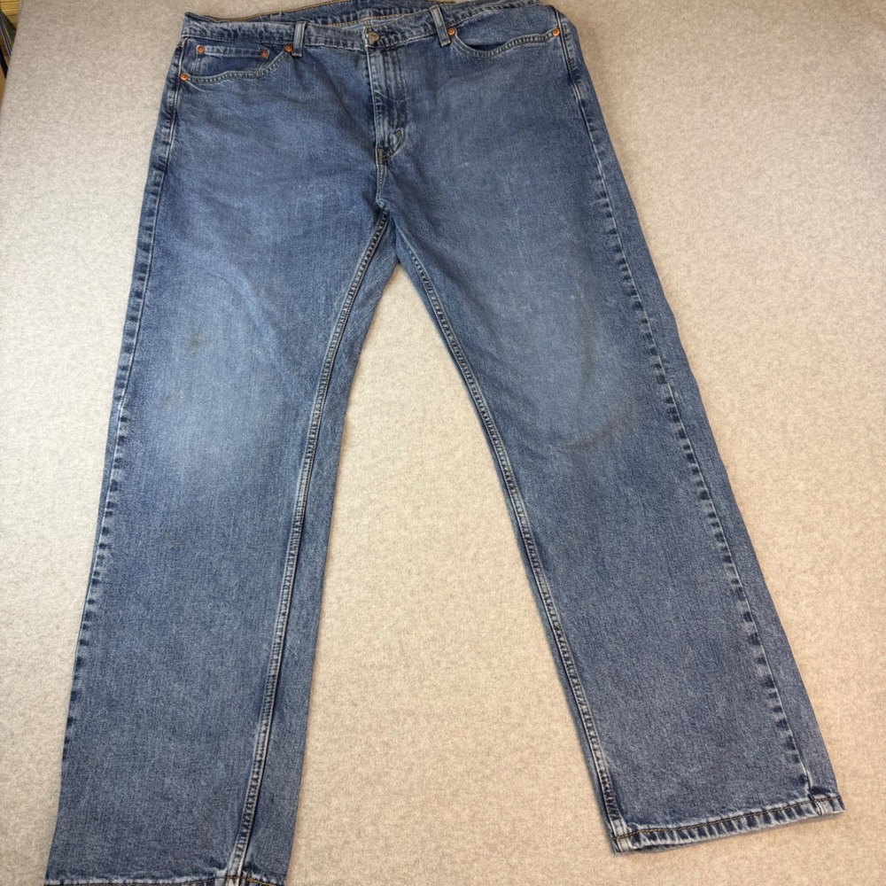 Levis 505 Regular Fit Straight Leg Jeans Blue Denim Mens 40x32 Medium Wash